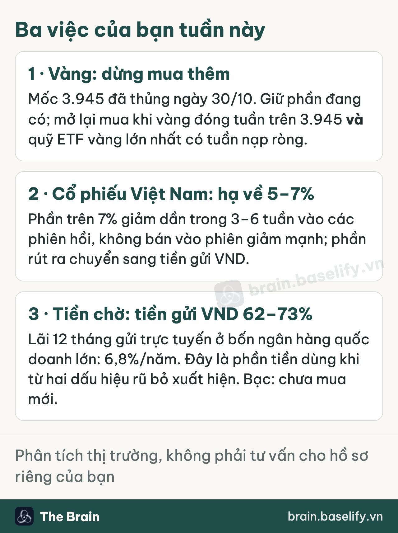Ba việc của bạn tuần này