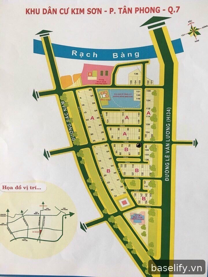 Bán Đất KDC Kim Sơn Quận 7 . DT 10x20m 200m² 135tr/m²