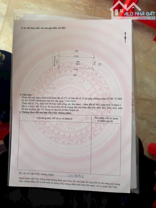 Chính chủ tôi muốn bán lô đất hòa thạch 100m2 chỉ từ 2tỷ4 mặt tiền hơn 6met — ảnh 5