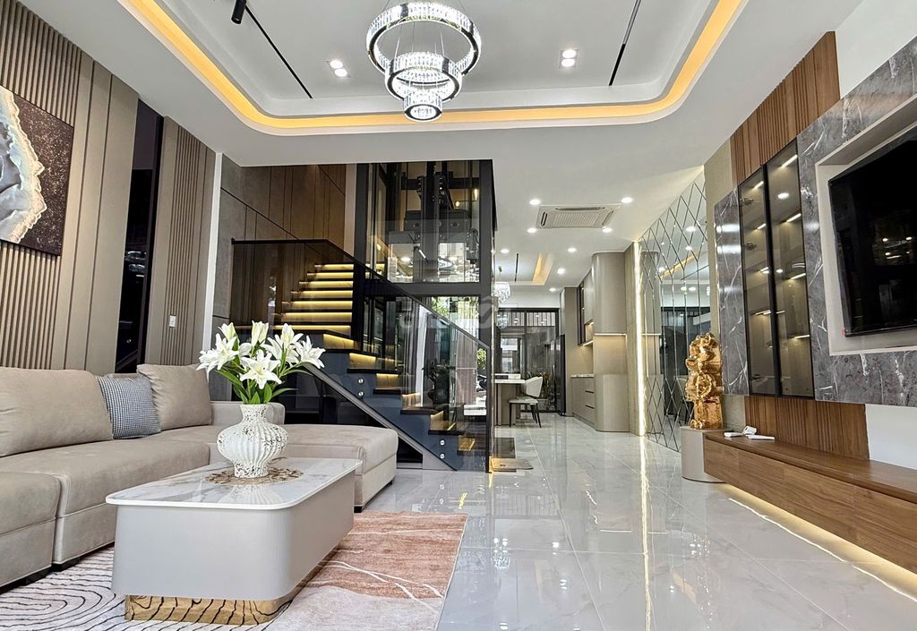 NHÀ THIẾT KẾ HIỆN ĐẠI CÓ THANG MÁY, FULL NỘI THẤT CAO CẤP KĐT MỸ GIA — ảnh 3