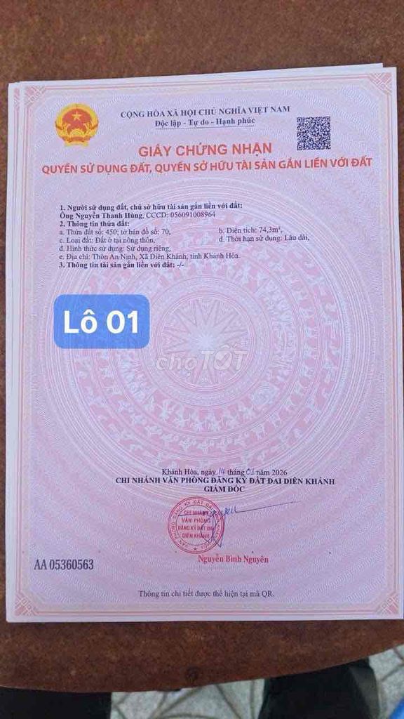 CHỈ 820 TRIỆU ĐẤT DIÊN AN, DIÊN KHÁNH CÁCH NHA TRANG 9km — ảnh 5