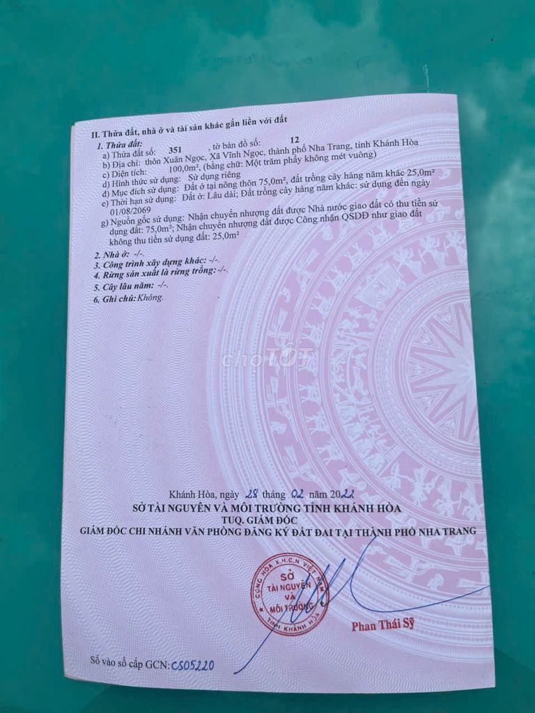 bán nhanh 2 lô đất Hòn Thơm . Nay thuộc phường Tây Nha Trang