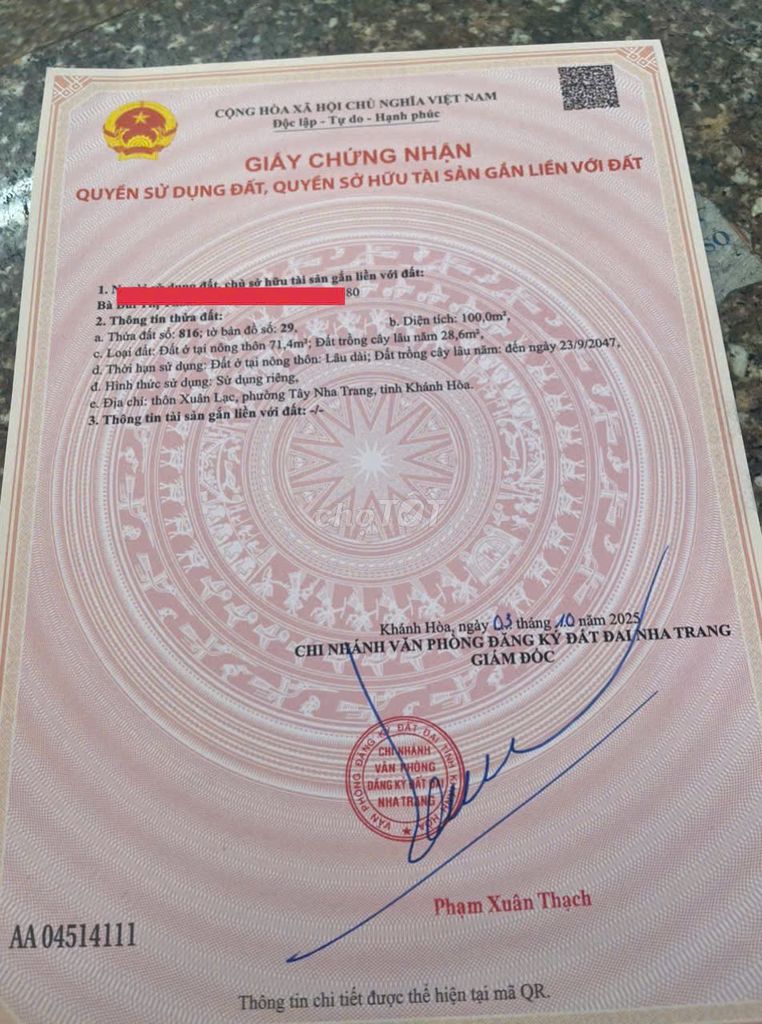 Bán đất Xuân Lạc , Vĩnh Ngọc- Tây Nha Trang, gần Nhà hàng Đồng Xanh — ảnh 2
